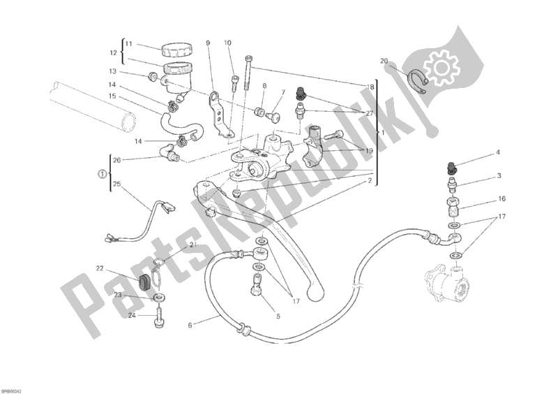 Toutes les pièces pour le Maître-cylindre D'embrayage du Ducati Monster 1100 ABS USA 2010